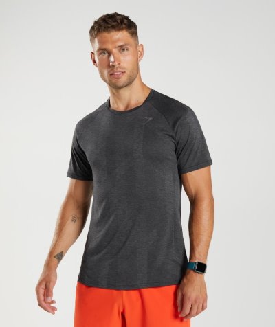 Black / Grey Men's Gymshark Apex T Shirts | CA9959-517
