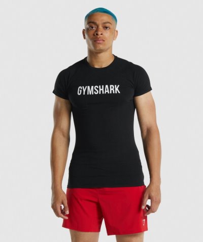 Black Men's Gymshark Apollo T Shirts | CA3034-451