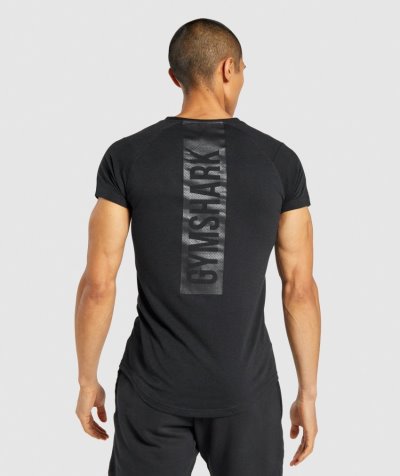 Black Men's Gymshark Bold T Shirts | CA3275-974