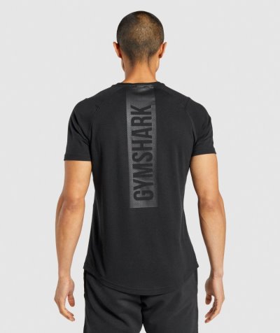 Black Men's Gymshark Bold T Shirts | CA6501-372