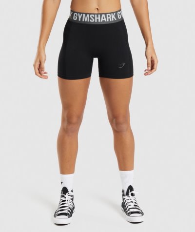 Black Women's Gymshark Flex Shorts | CA2520-842