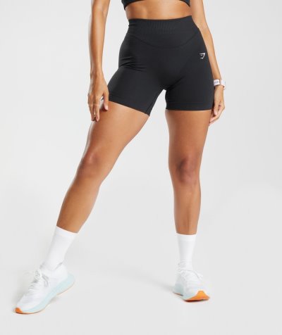 Black Women's Gymshark Sweat Seamless Sculpt Shorts | CA3466-282