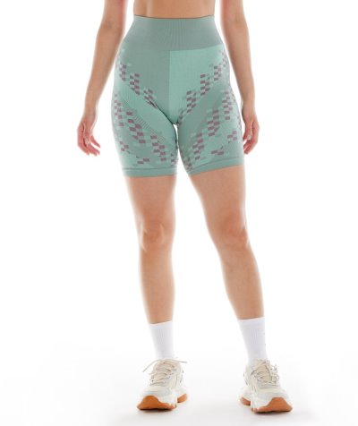 Blue / Pink / Blue Women's Gymshark Wtflex Cyborg Seamless Cycling Shorts | CA2485-184