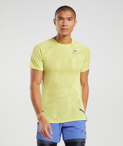 Green / White Men's Gymshark Apex T Shirts | CA1187-049