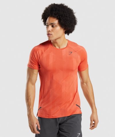 Orange / Orange Men's Gymshark Apex T Shirts | CA6170-787