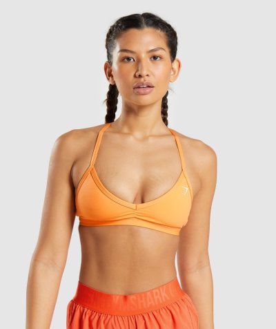 Orange Women's Gymshark Minimal Sports Bra | CA6150-703