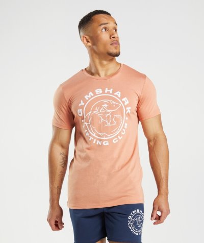 Pink Men's Gymshark Legacy T Shirts | CA8481-724