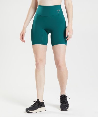 Turquoise Women's Gymshark Training Cycling Shorts | CA5569-618