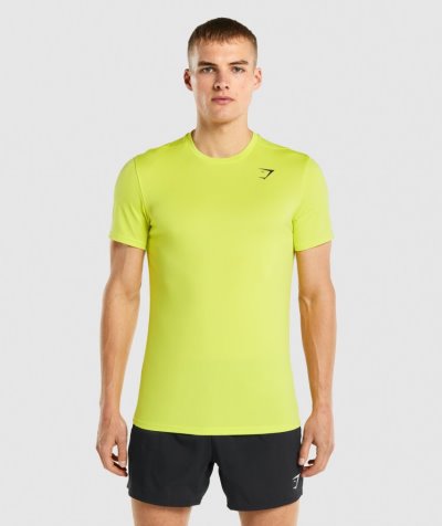 Yellow Men's Gymshark Arrival T Shirts | CA6403-826