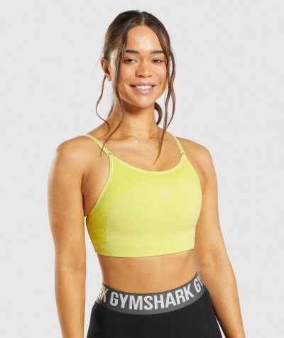 Yellow Women's Gymshark Flex Strappy Sports Bra | CA7453-308
