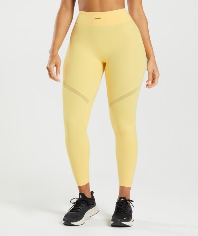 Yellow Women's Gymshark Whitney Mesh Leggings | CA3689-135