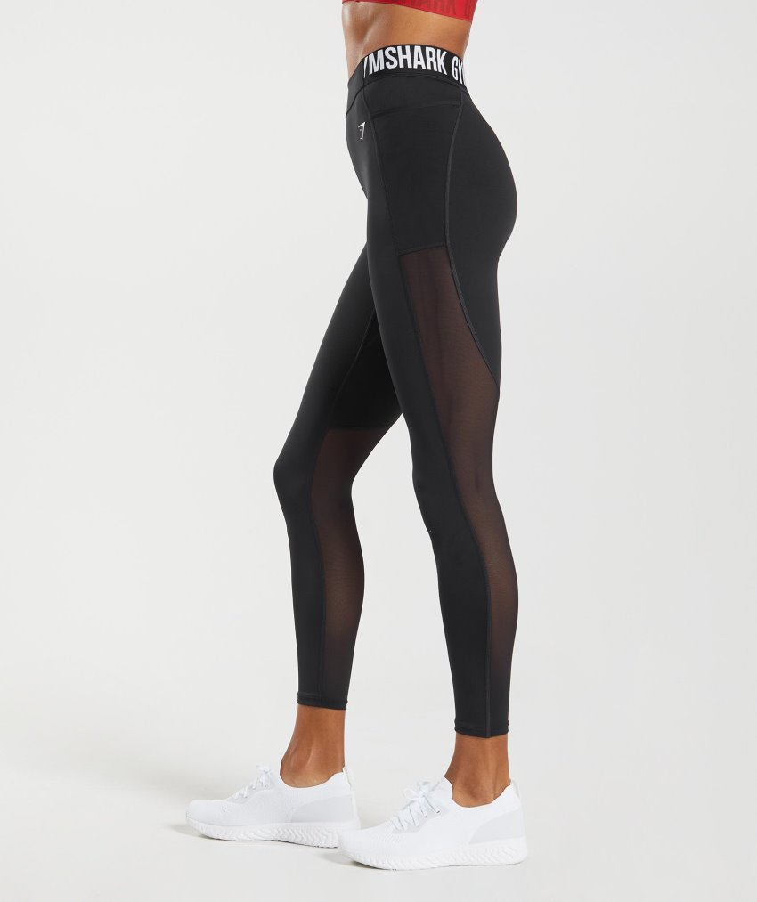 Black Women's Gymshark Training Brandmark Leggings | CA6664-388