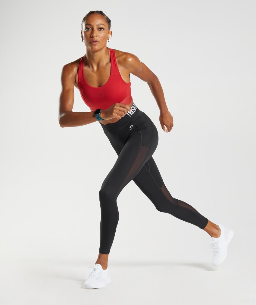 Black Women's Gymshark Training Brandmark Leggings | CA6664-388