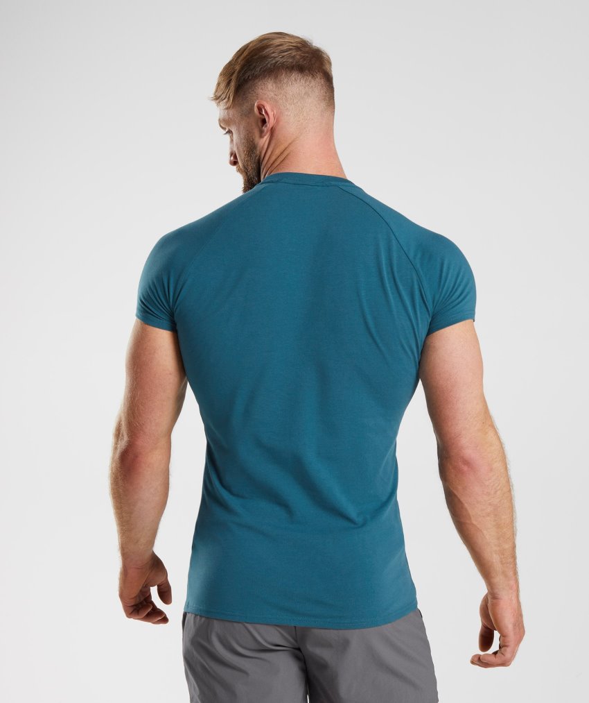Blue Men's Gymshark Apollo T Shirts | CA6172-160