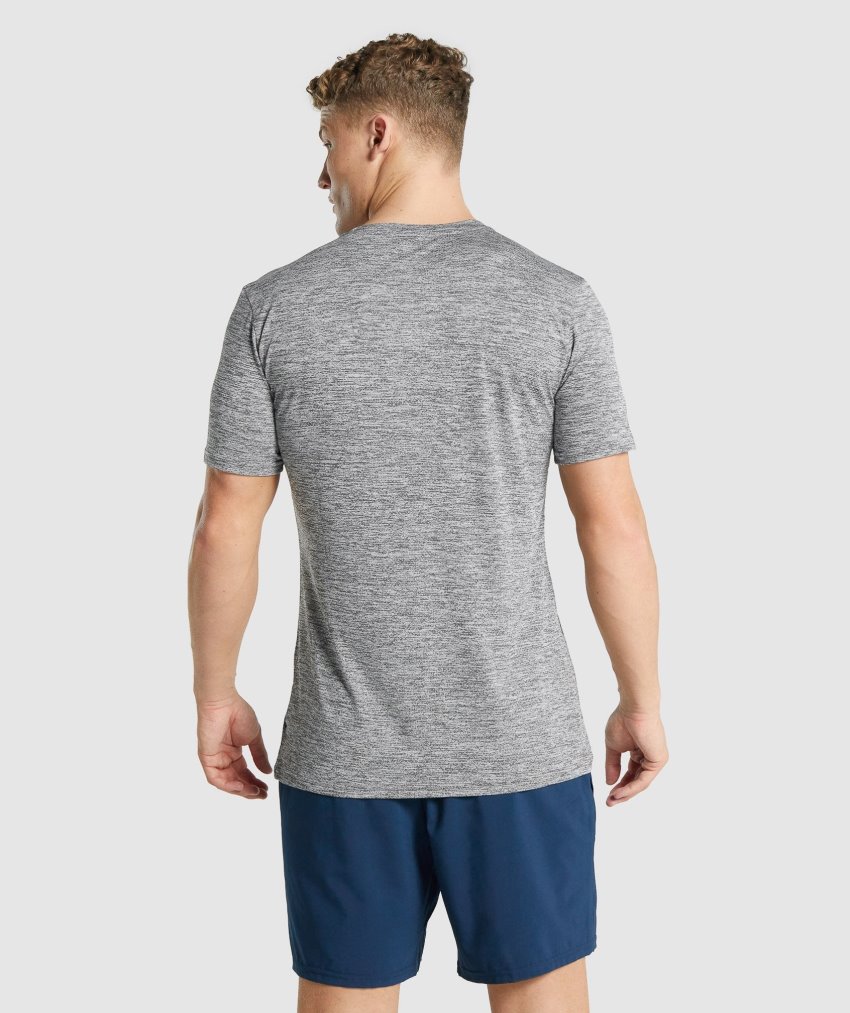 Deep Grey Men's Gymshark Arrival Marl T Shirts | CA2928-212