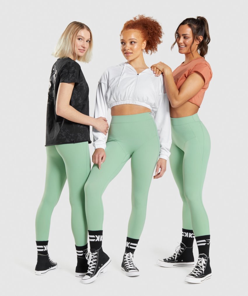 Green Juice Women\'s Gymshark KK Fit 7/8 Leggings | CA6700-801