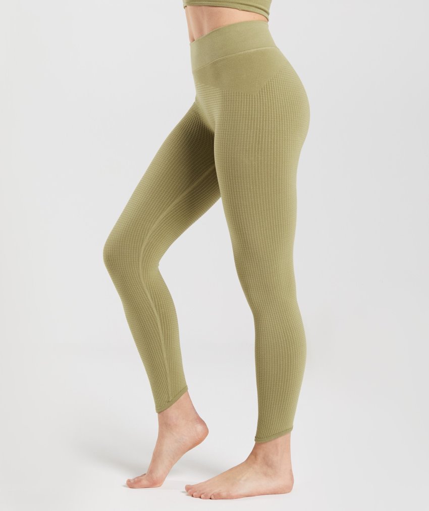 Green Women's Gymshark Pause Seamless Leggings | CA0081-483