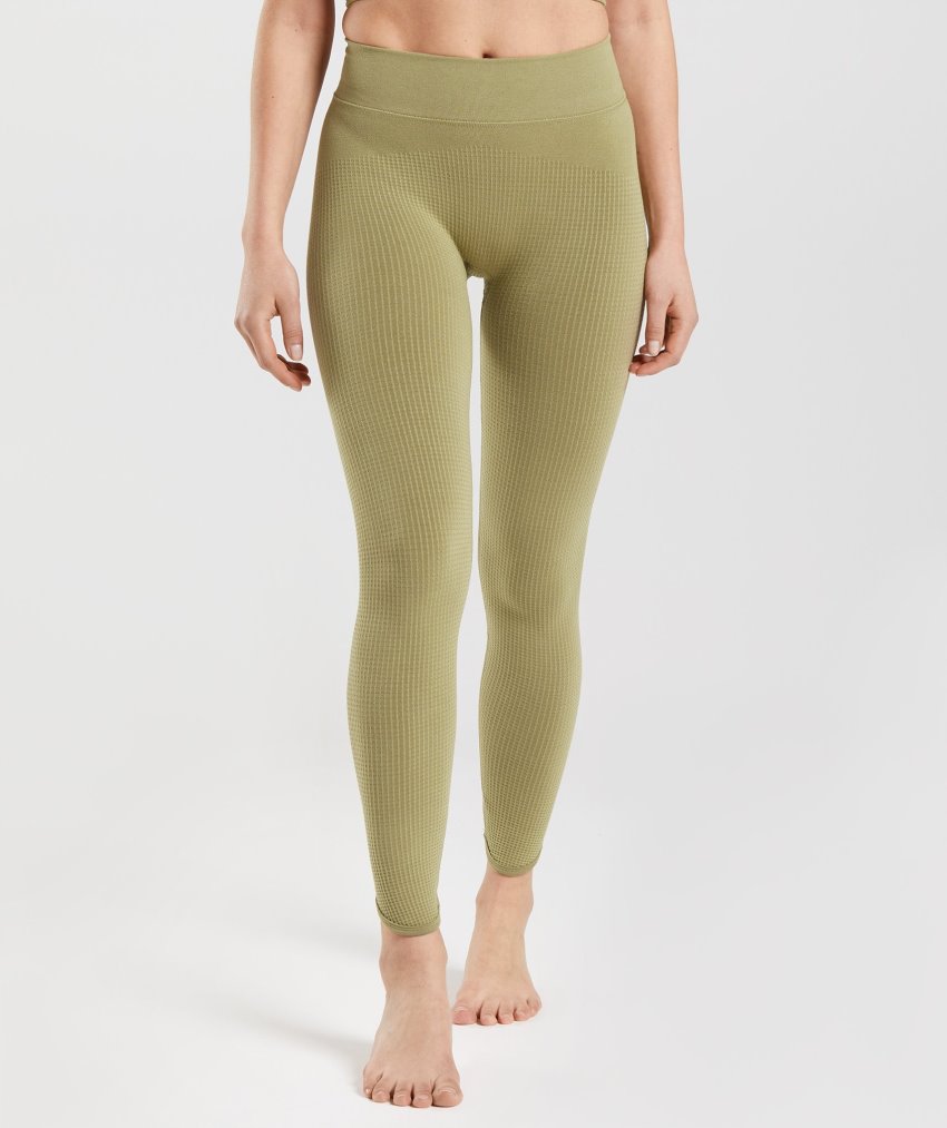 Green Women\'s Gymshark Pause Seamless Leggings | CA0081-483