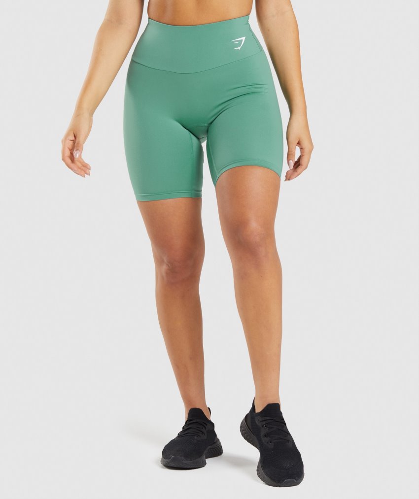 Green Women\'s Gymshark Training Cycling Shorts | CA2876-238