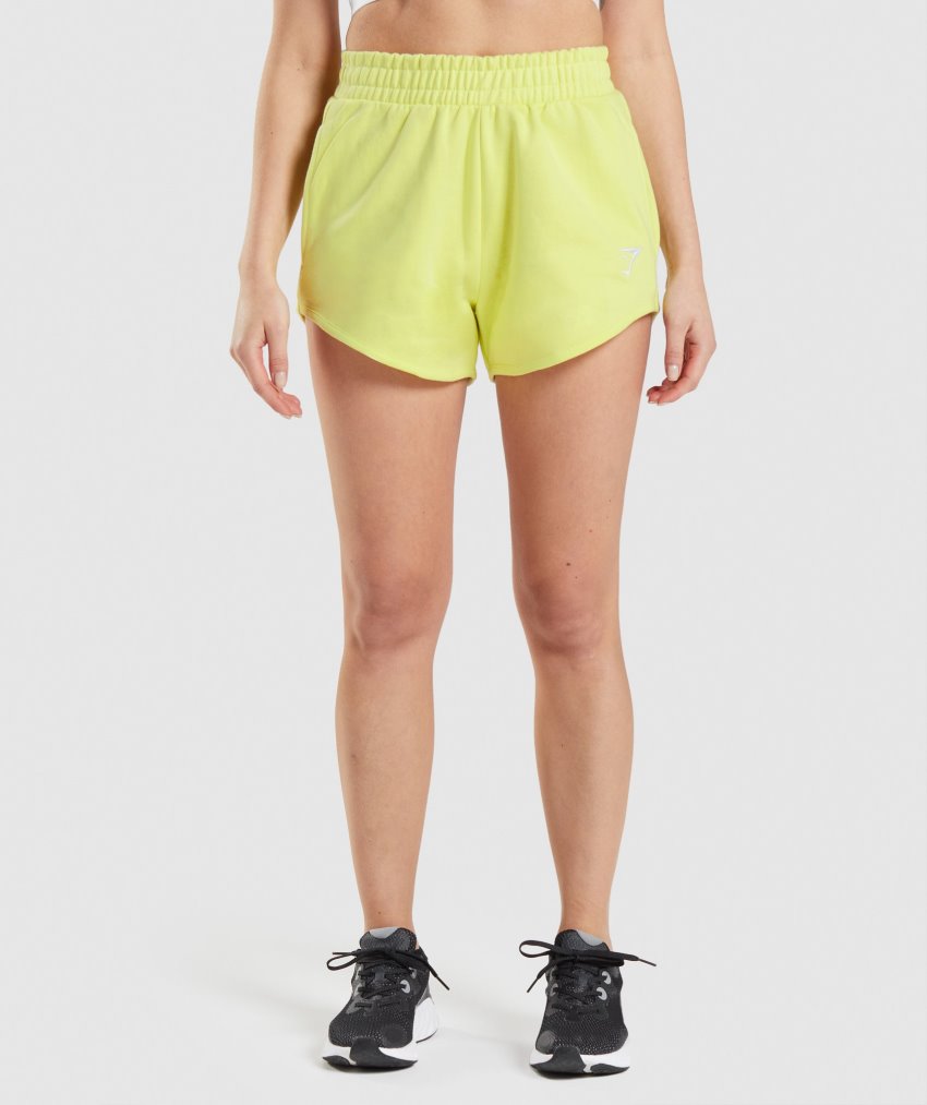 Green Women\'s Gymshark Training Sweat Shorts | CA6667-235