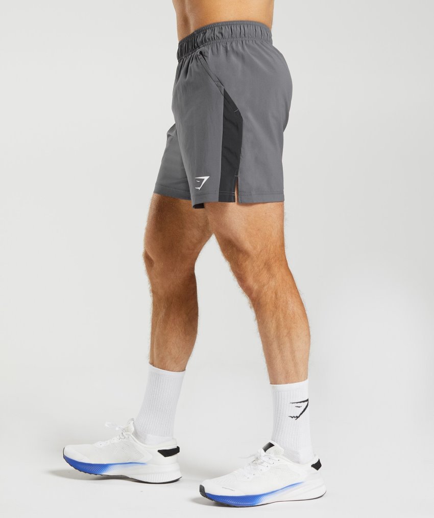 Grey / Black Men's Gymshark Sport Shorts | CA0281-877
