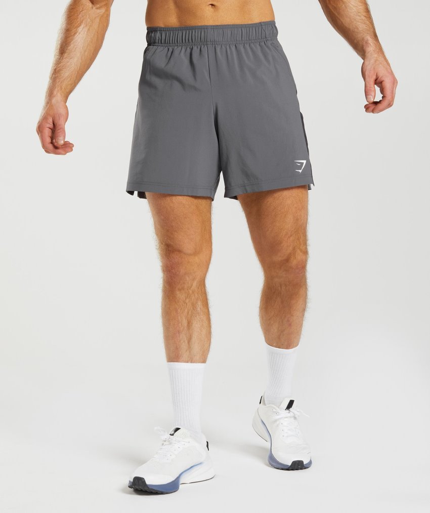 Grey / Black Men\'s Gymshark Sport Shorts | CA0281-877