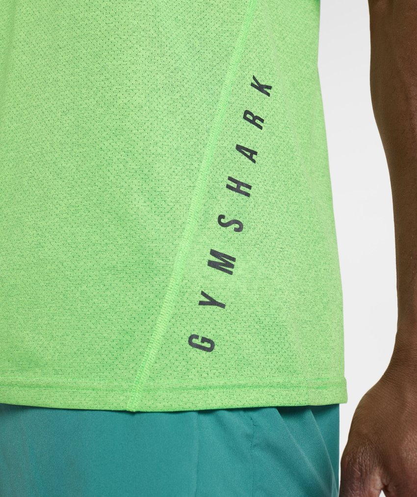 Light Green / Black Men's Gymshark Sport T Shirts | CA4934-393