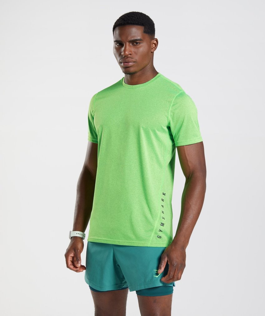 Light Green / Black Men\'s Gymshark Sport T Shirts | CA4934-393