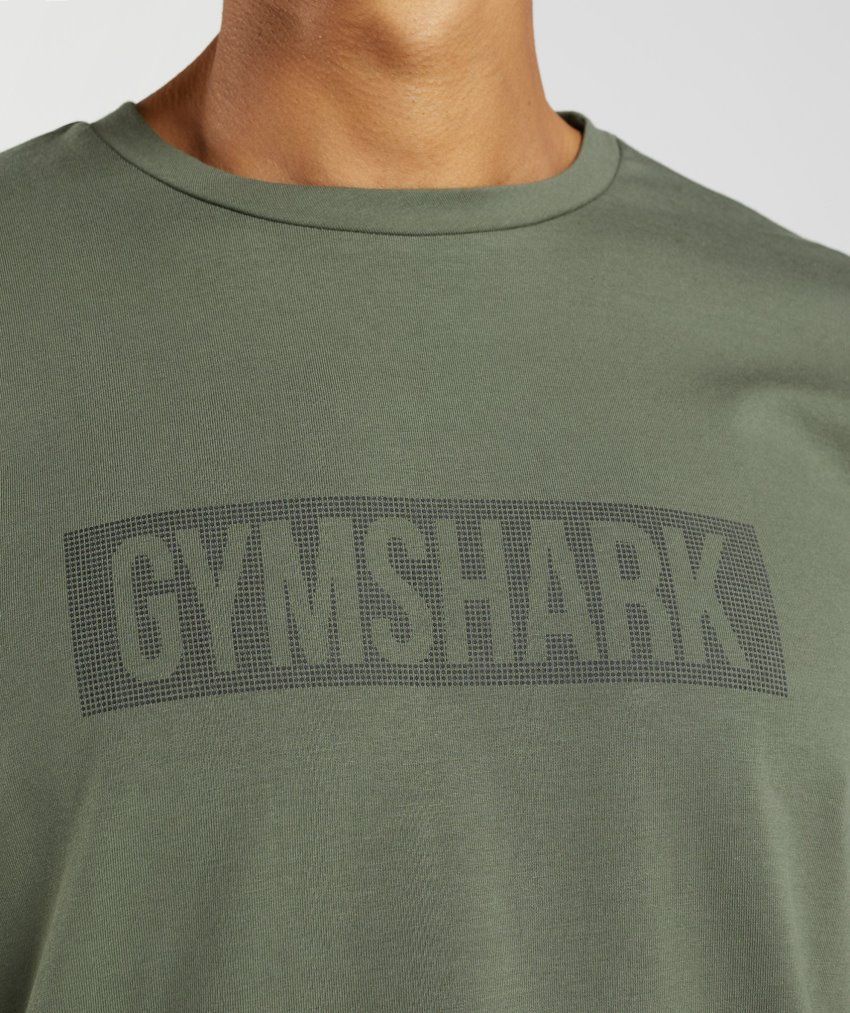 Olive Men's Gymshark Block Long Sleeve T Shirts | CA3727-187
