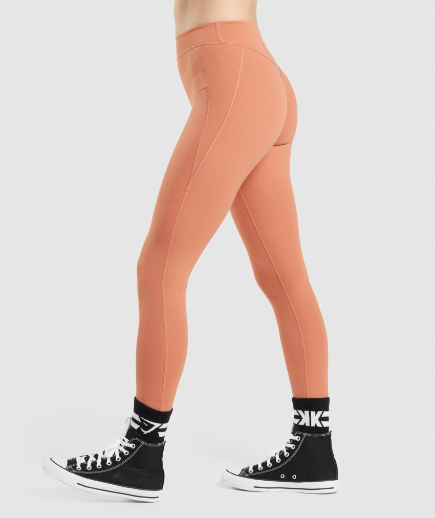 Orange Women's Gymshark KK Fit 7/8 Leggings | CA2179-276