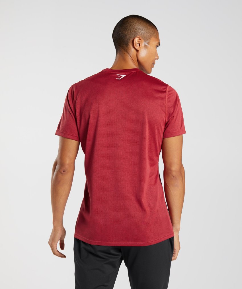 Red / Black Men's Gymshark Sport T Shirts | CA5632-711