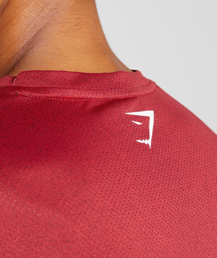 Red / Black Men's Gymshark Sport T Shirts | CA5632-711