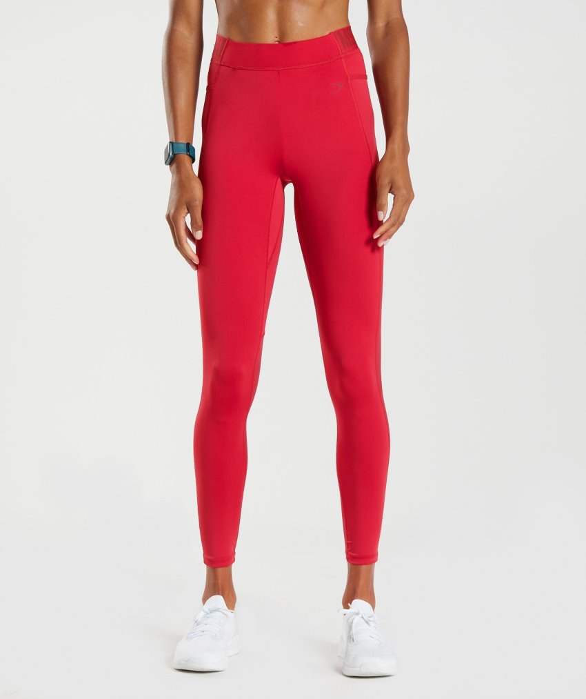 Red Women\'s Gymshark Training Brandmark Leggings | CA8712-479