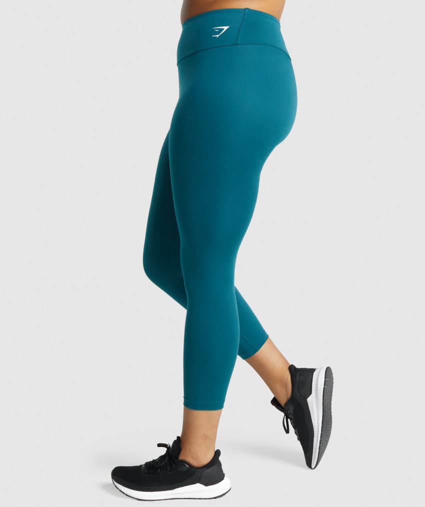 Turquoise Women's Gymshark Training 7/8 Leggings | CA5803-775