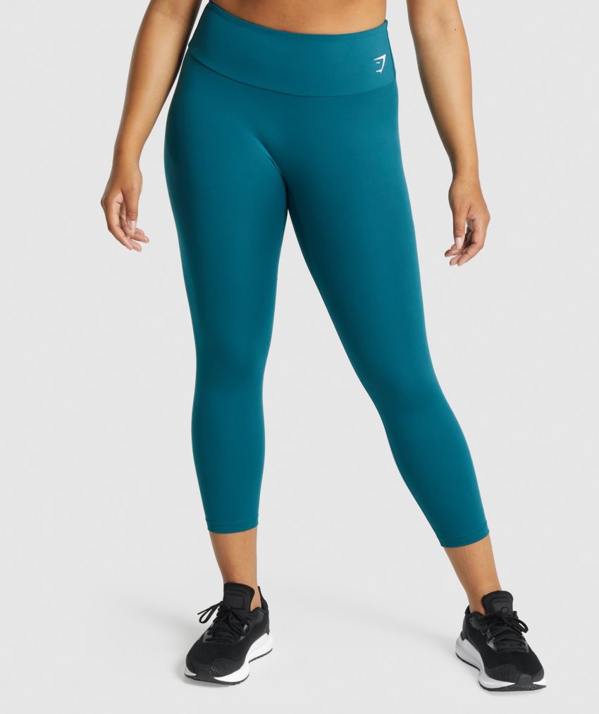 Turquoise Women\'s Gymshark Training 7/8 Leggings | CA5803-775