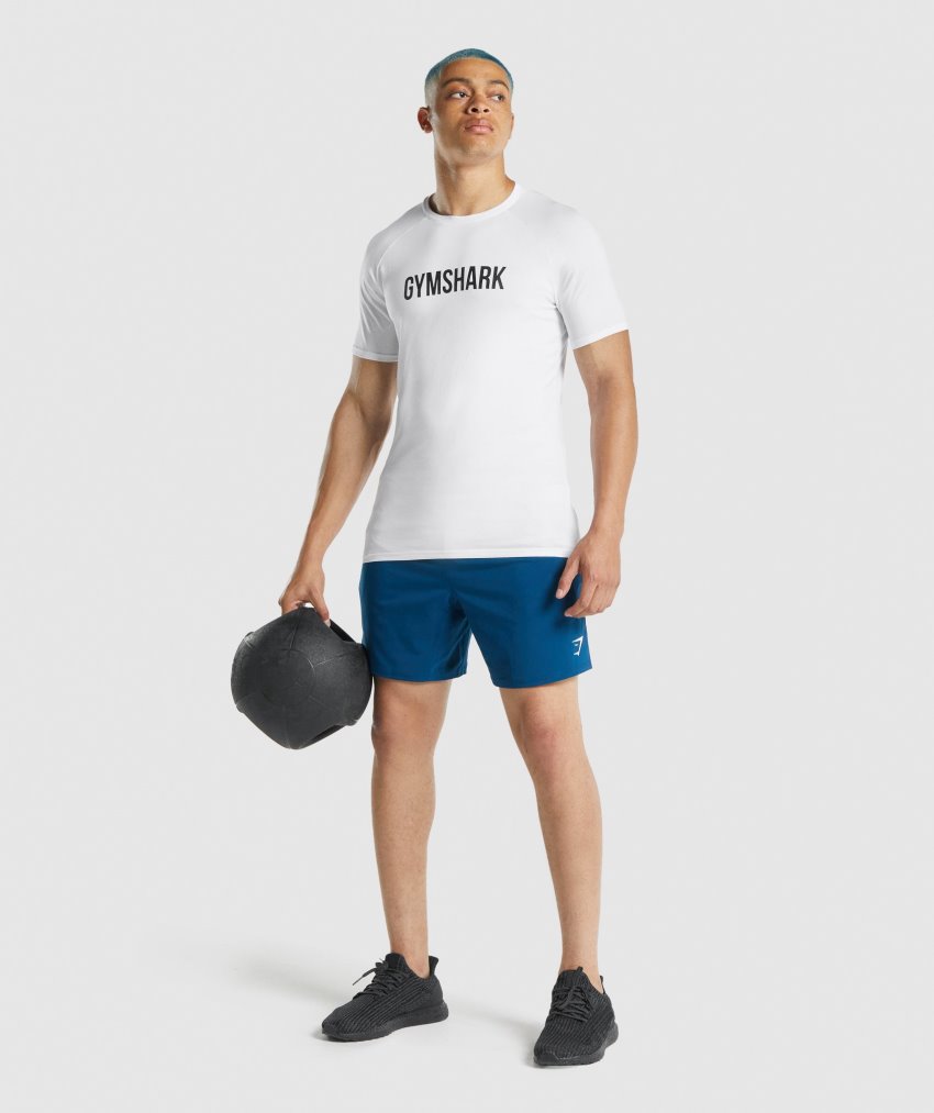 White Men's Gymshark Apollo T Shirts | CA9533-475