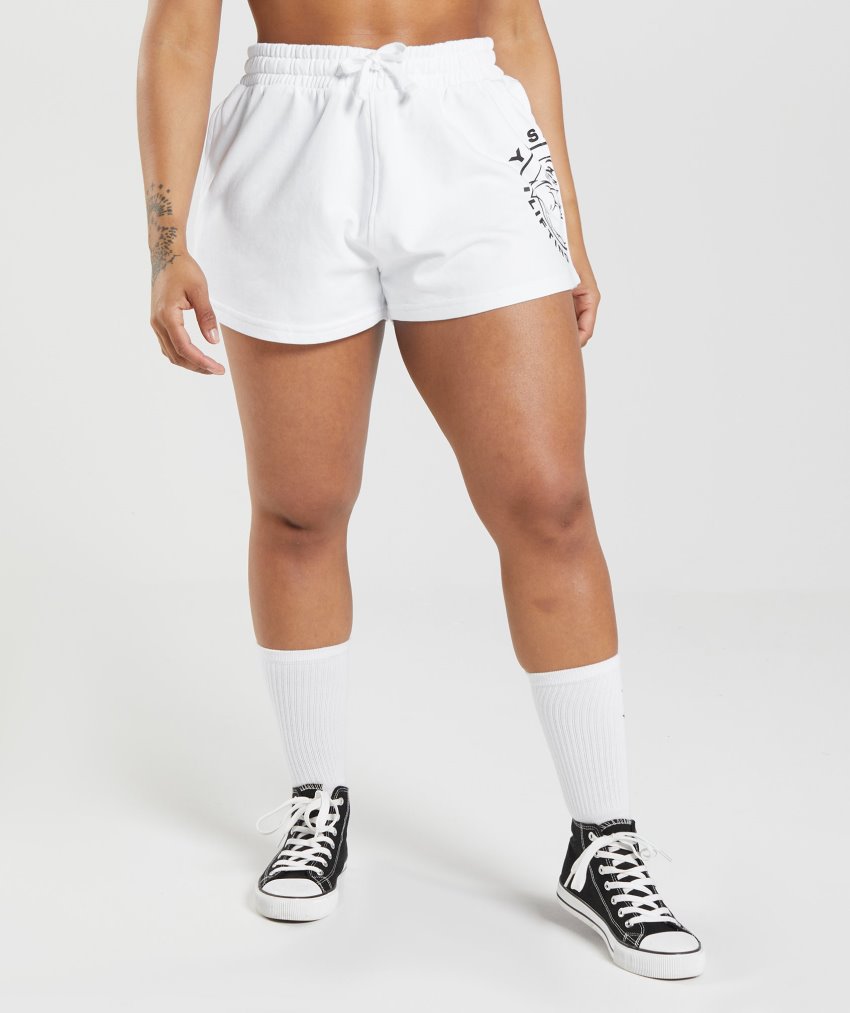 White Women\'s Gymshark Legacy Shorts | CA2413-060